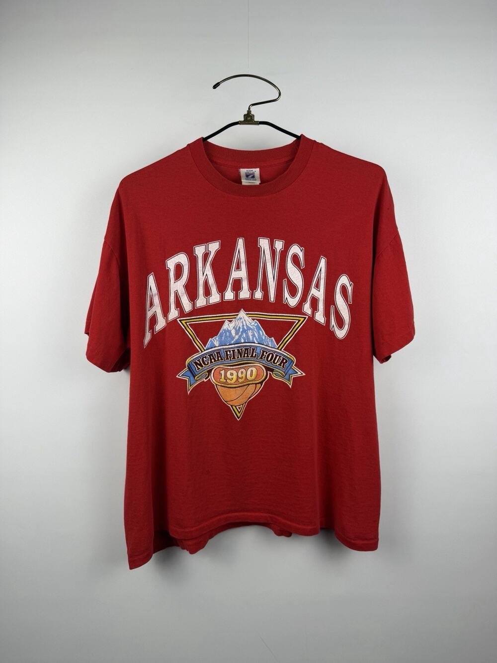 Vintage 1990 Arkansas Razorbacks Final Four Shirt NCAA Logo 7 Rare XL 24x27.5